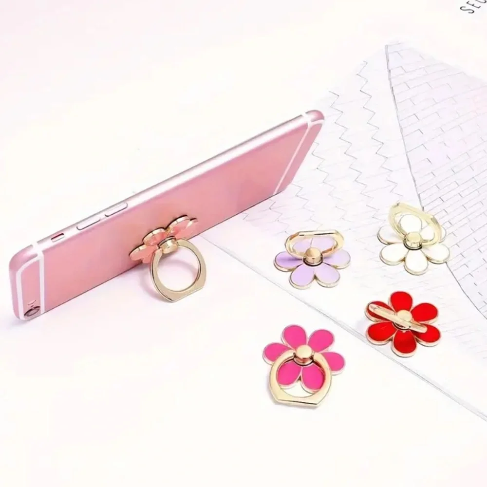NEW| Pink Floral Petal Steel Ring Grip Phone Holder